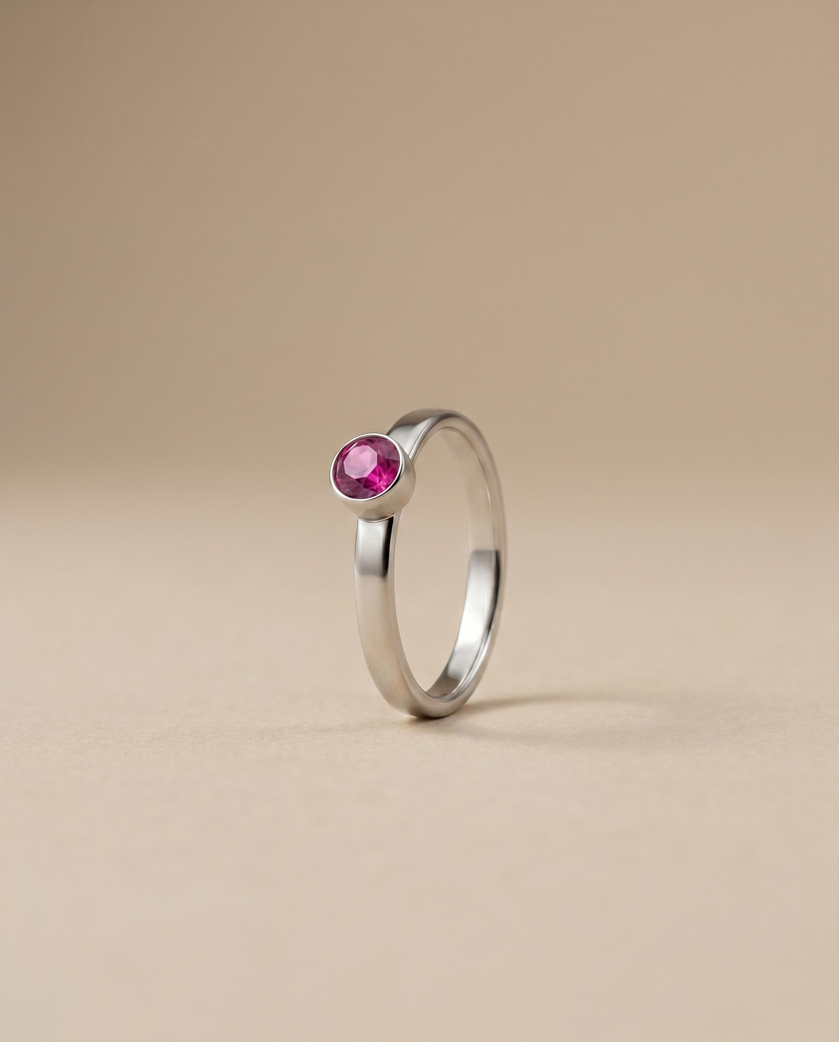 Februari Amethist Ring in edelstaal
