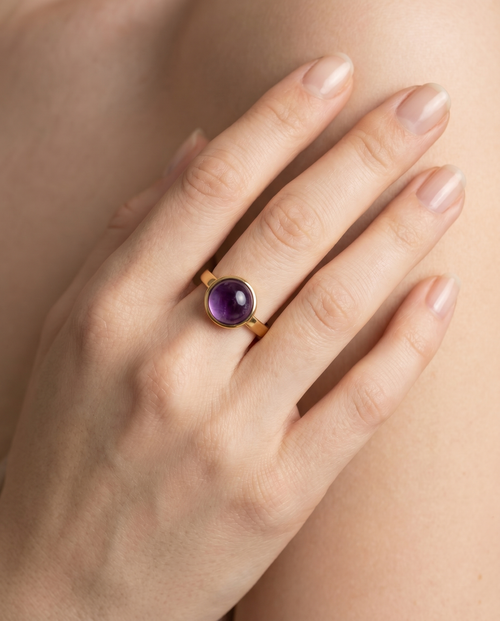 Amethist Ring verguld