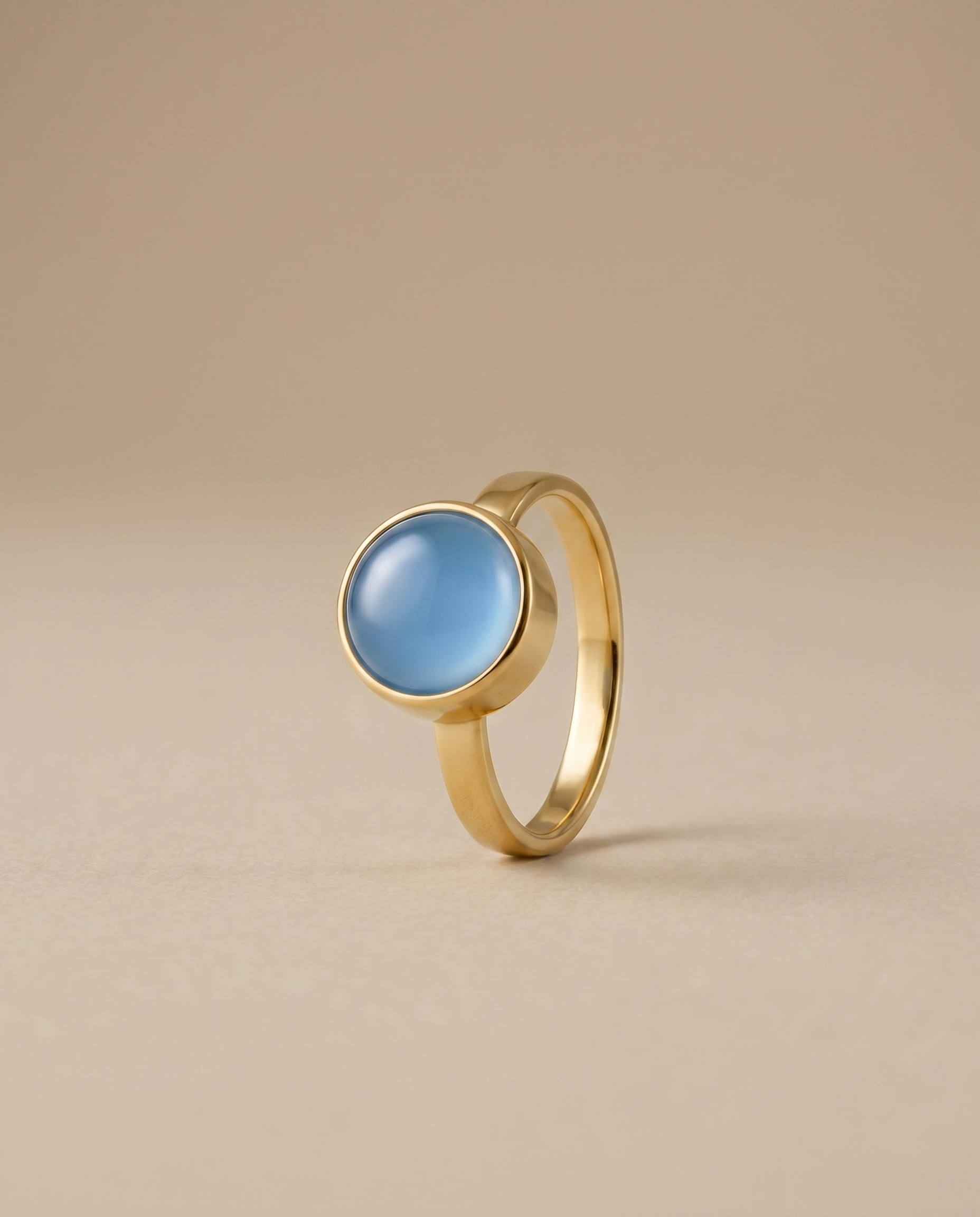 Blauwe Agaat Ring verguld