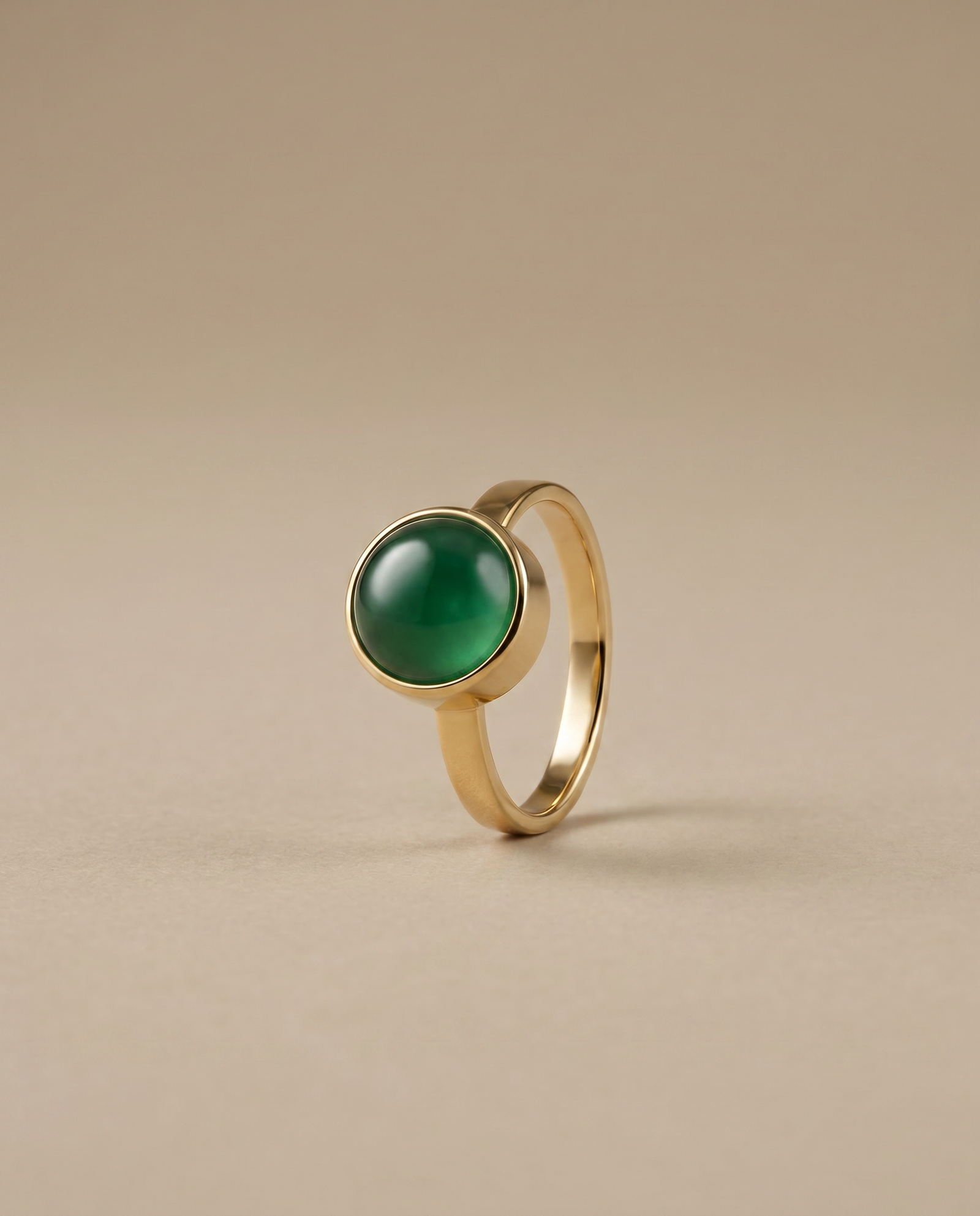 Groene Agaat Ring verguld