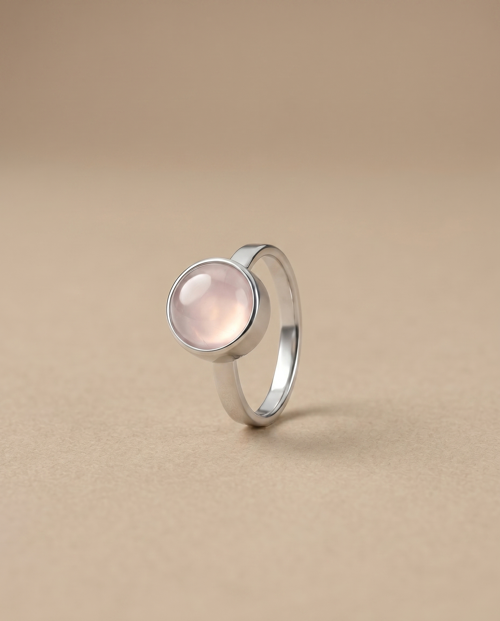 Rozenkwarts Ring in edelstaal