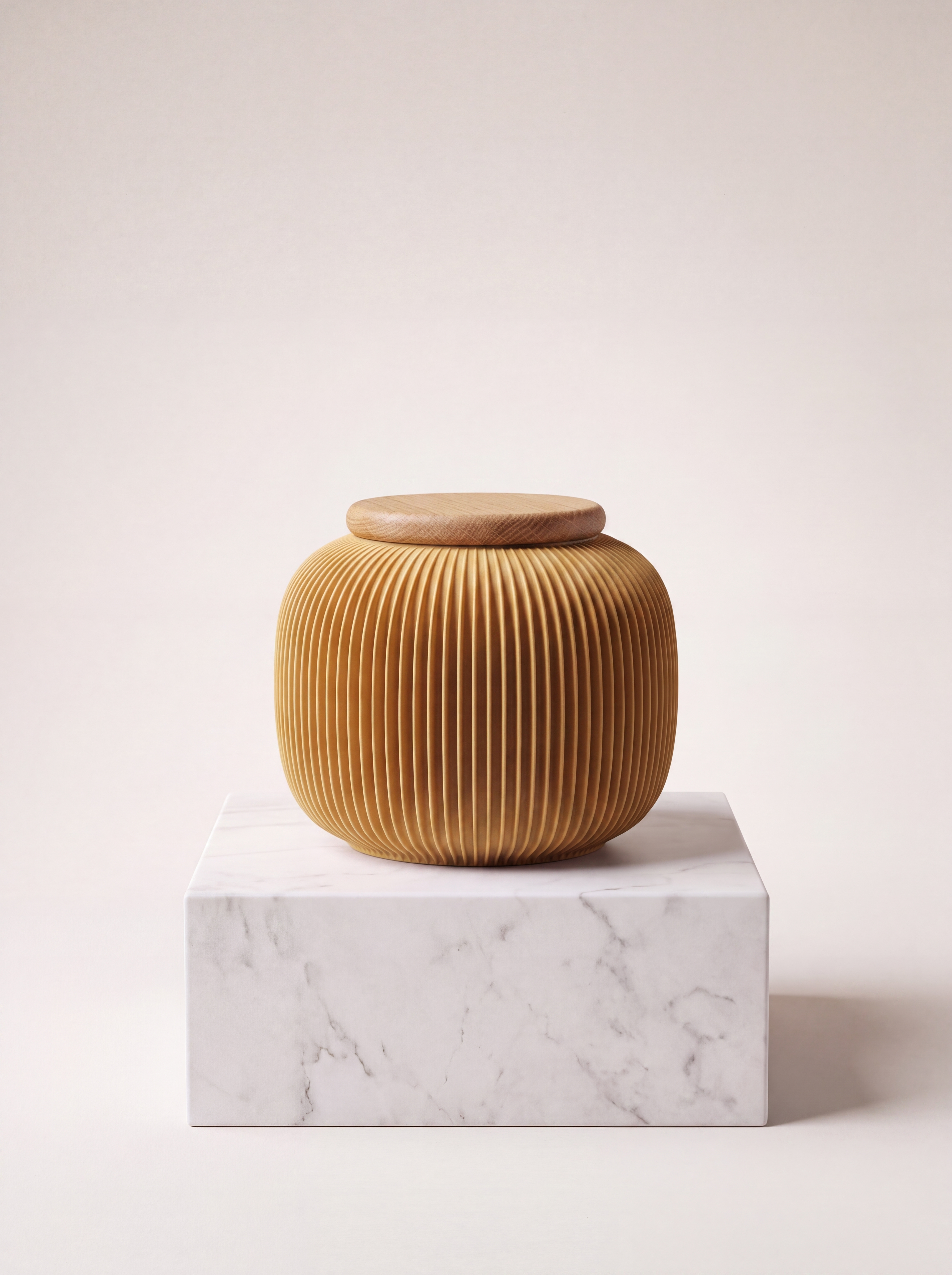 Biologisch afbreekbare urn 1,6 L voor volwassenen, NESUTO kleine urn - houtvezel bio | Stilte & Vorm