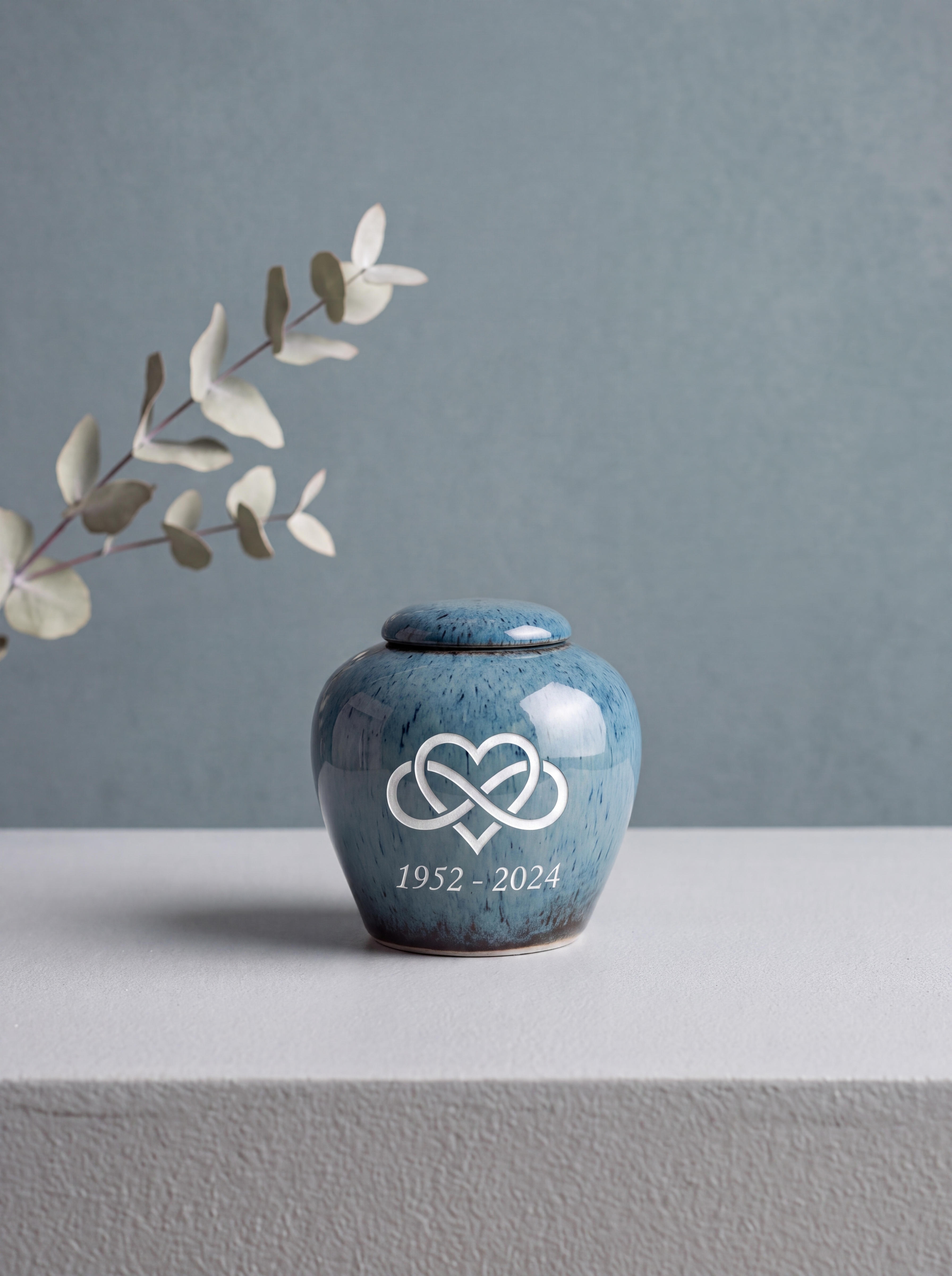 Mini urn 200 ml keramiek, Aqua – Amalfi | Stilte & Vorm
