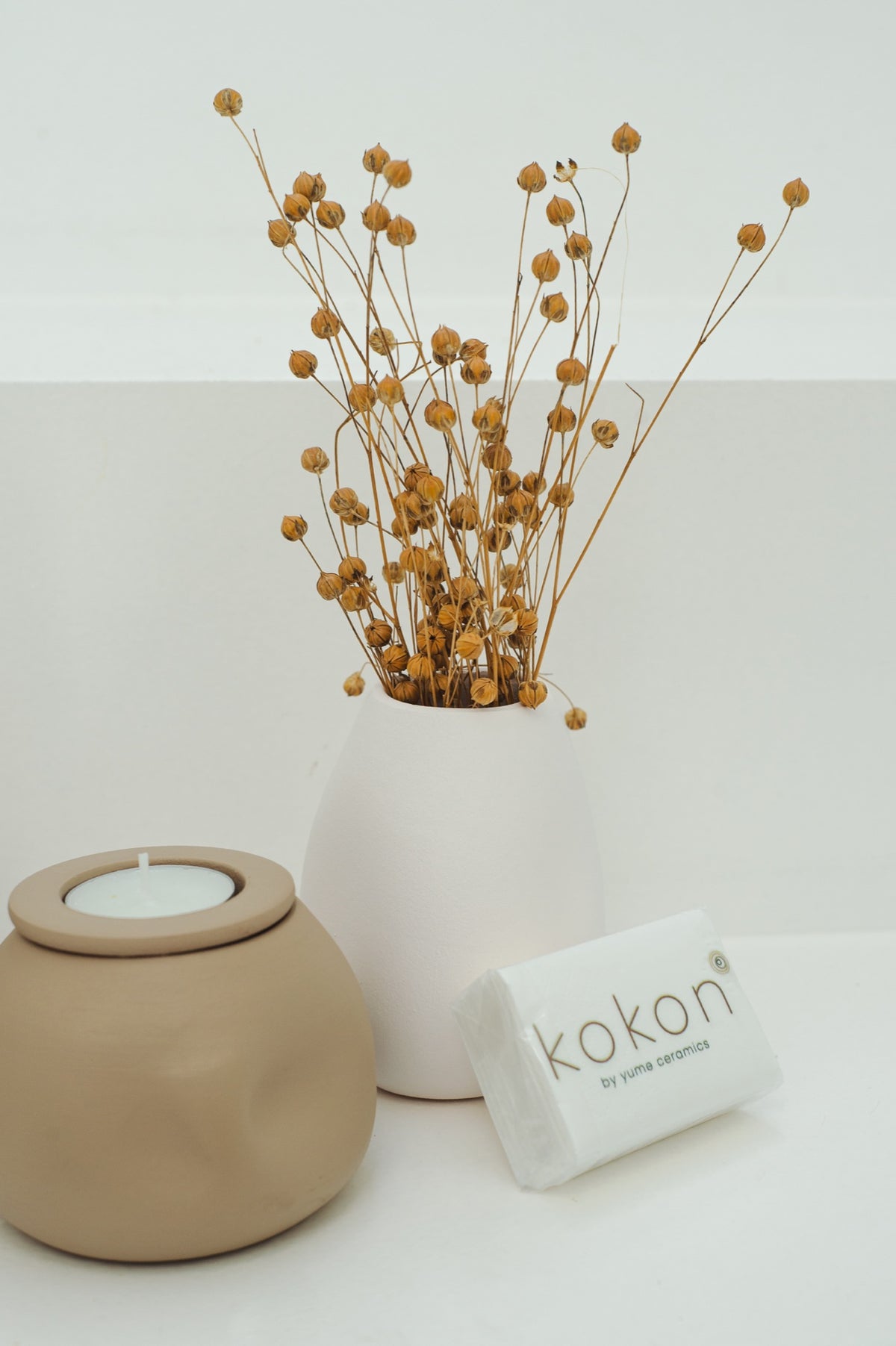 Mini urn 200 ml keramiek met waxinelichthouder