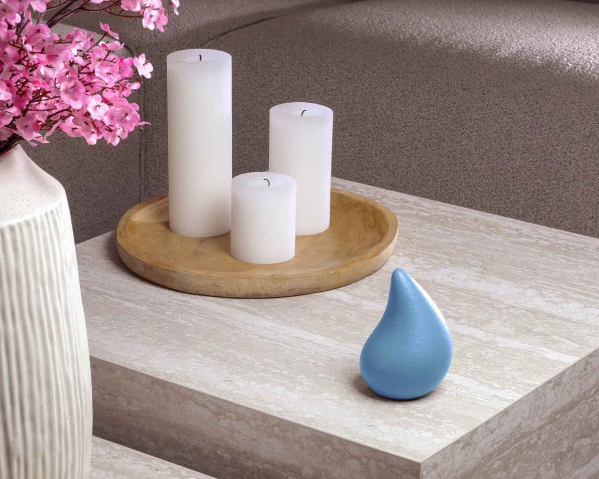 Mini urn traan 55–230 ml, ocean, Teardrop | Stilte & Vorm