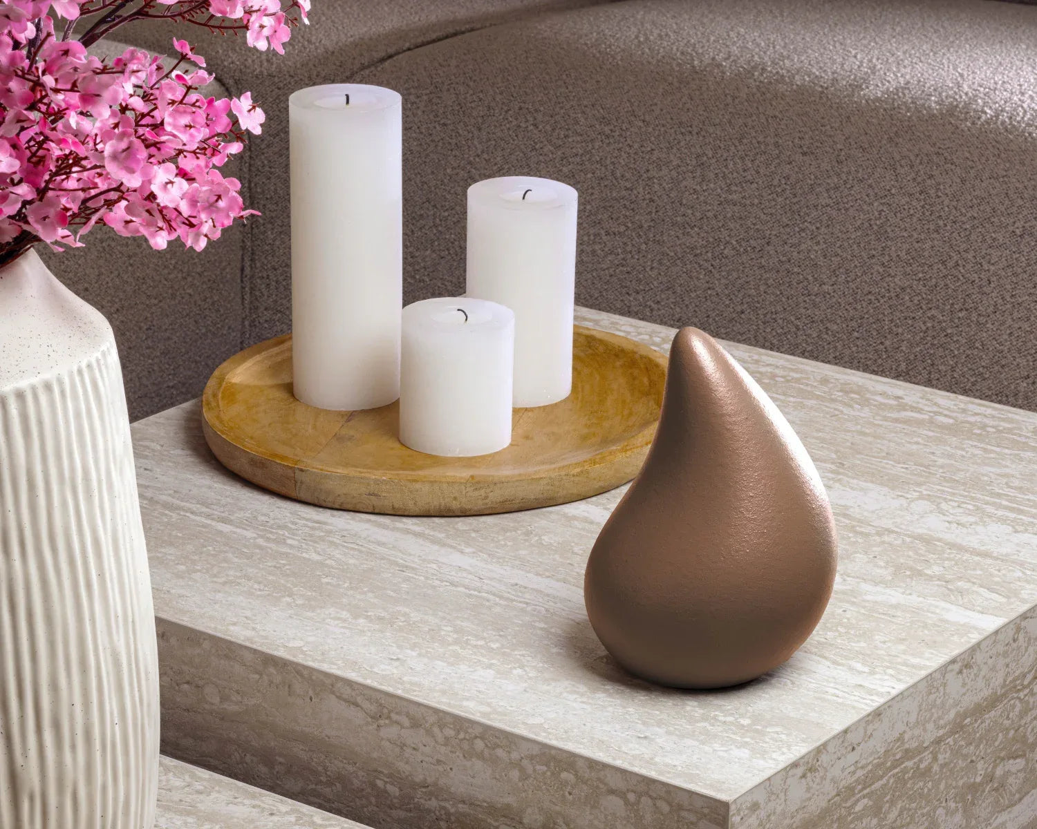 Teardrop mini urn cedar